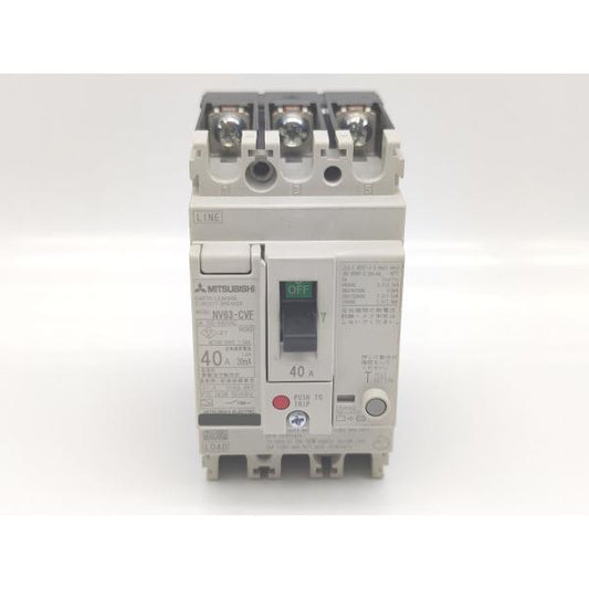 中古 三菱 MITSUBISHI NV63-CVF 100-440VAC 40A 30ｍA 3P