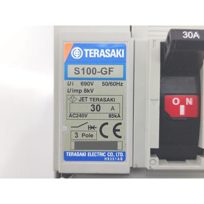 箱汚れあり 新品 TERASAKI 寺崎電気 S100-GF 3P 30A FC 50/60Hz