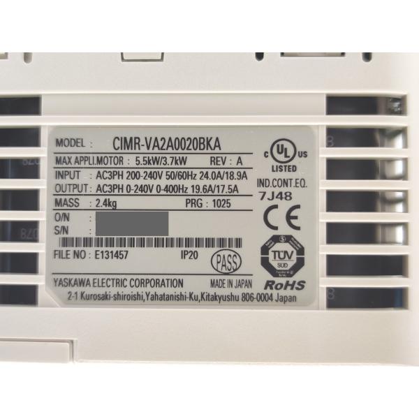 箱汚れマジック書込あり 未使用 安川電機 CIMR-VA2A0020BKA