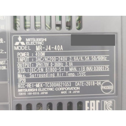 中古 三菱 MITSUBISHI MR-J4-40A