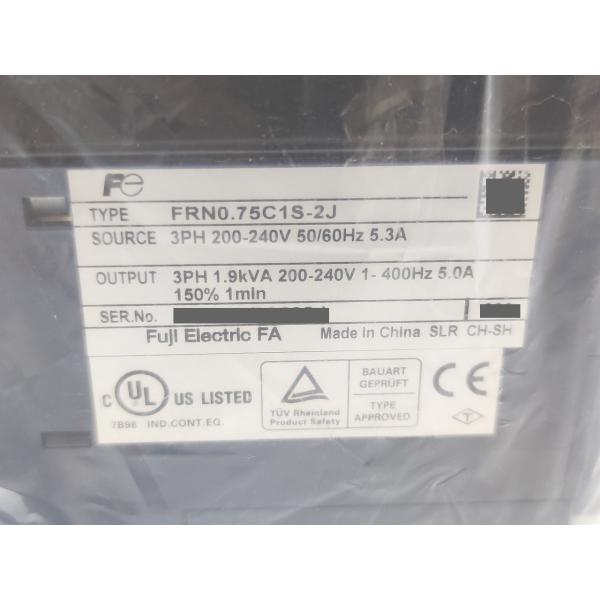 箱汚れあり たぶん未使用 富士電機 FUJI FRN0.75C1S-2J