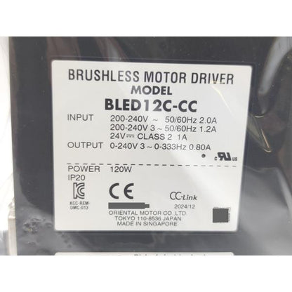 箱少しいたみあり 新品 オリエンタルモーター BLED12C-CC