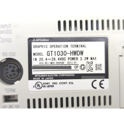 未使用 三菱 MITSUBISHI GT1030-HWDW