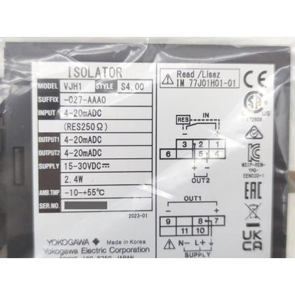 ※箱と型番が違います 箱マジック書込あり たぶん未使用 YOKOGAWA VJH1-027-AAA0