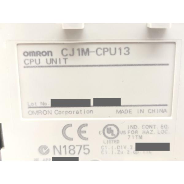 本体テープ跡有 中古 オムロン OMRON CJ1M-CPU13 Ver.4.0