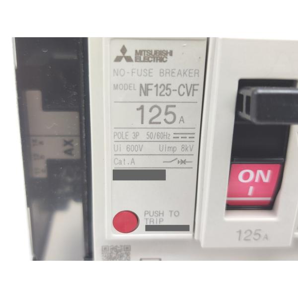 新品 三菱 MITSUBISHI NF125-CVF 3P 125A AX-1LS SLT
