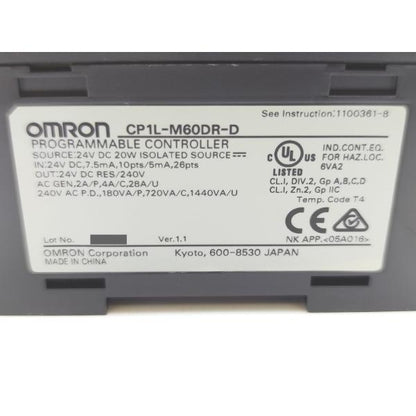 箱いたみあり 箱開封済み 未使用 オムロン OMRON CP1L-M60DR-D Ver.1.1