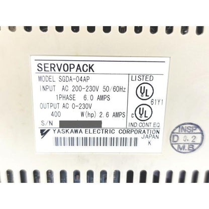 いたみあり 中古 安川 SGDA-04AP