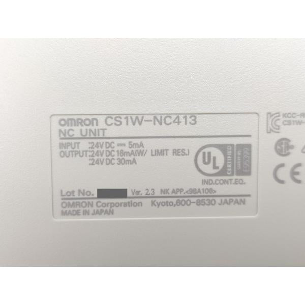 箱開封済み 箱いたみあり 未使用 オムロン OMRON CS1W-NC413 Ver.2.3