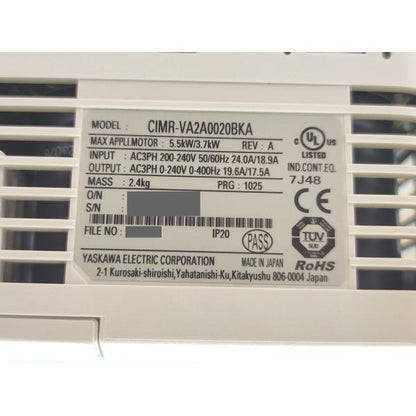 箱汚れマジック書込いたみあり 未使用 安川電機 CIMR-VA2A0020BKA