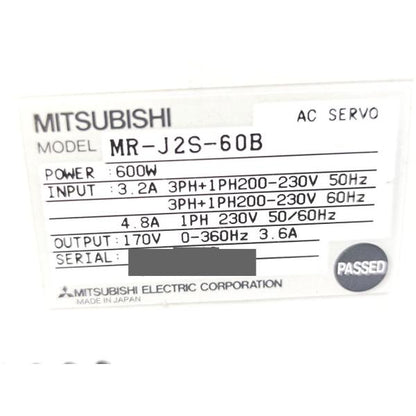 中古 ジャンク品 三菱 MITSUBISHI MR-J2S-60B