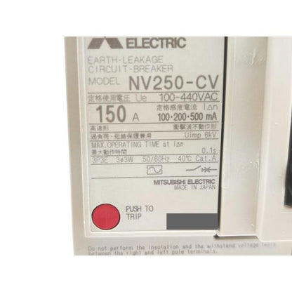 新品 三菱 MITSUBISHI NV250-CV 100-440VAC 3P 150A 100・200・500mA その3