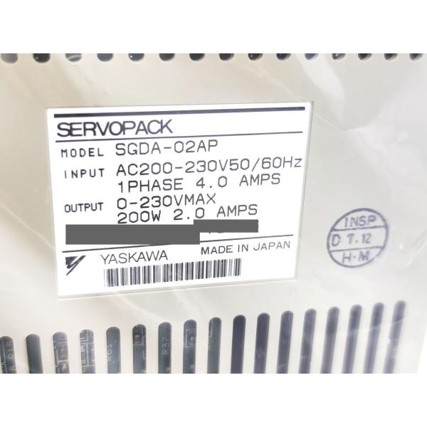 箱いたみあり 未使用 安川電機 YASKAWA SGDA-02AP