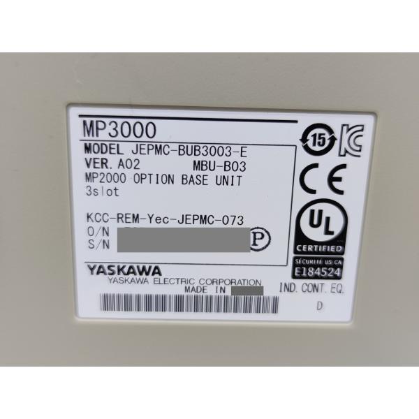 中古 安川電機 YASUKAWA MP3000 JEPMC-BUB3003-E