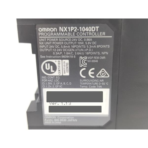 中古 オムロン OMRON NX1P2-1040DT その1