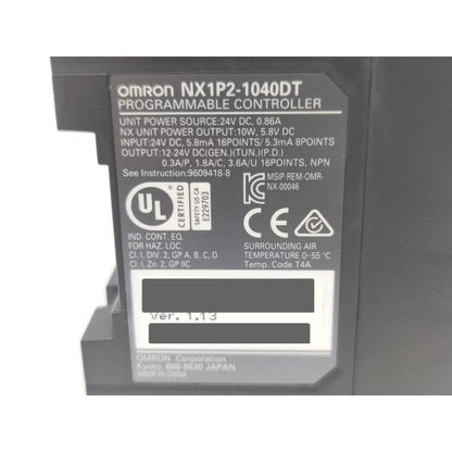 中古 オムロン OMRON NX1P2-1040DT その1