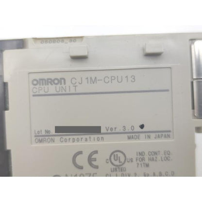 箱汚れ・いたみあり 未使用 オムロン OMRON CJ1M-CPU13 Ver.3.0