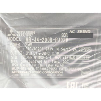 2023年製 新品 三菱 MITSUBISHI MR-J4-200B-RJ020