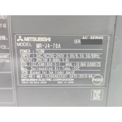 中古 三菱 MITSUBISHI MR-J4-70A