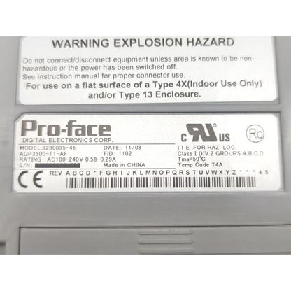 電源とボタンのみ確認済み 中古 Pro-face AGP3500-T1-AF