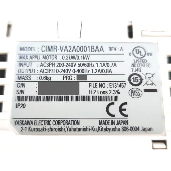 新品 安川電機 YASUKAWA CIMR-VA2A0001BAA その1