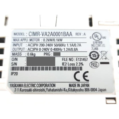 新品 安川電機 YASUKAWA CIMR-VA2A0001BAA その1