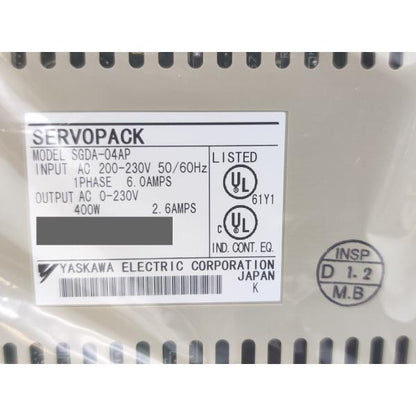 箱いたみあり 未使用 安川電機 YASKAWA SGDA-04AP