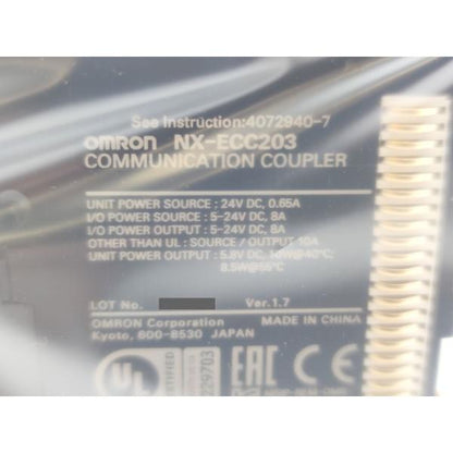 箱いたみあり 箱開封済み 未使用 オムロン OMRON NX-ECC203 Ver1.7