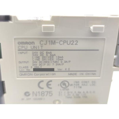 汚れあり 中古 オムロン OMRON CJ1M-CPU22 Ver.4.0