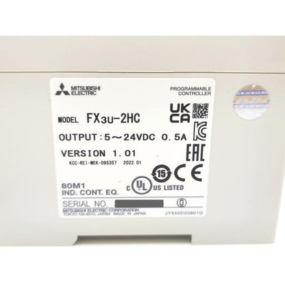 2022年製 新品 三菱 MITSUBISHI FX3U-2HC Ver.1.01