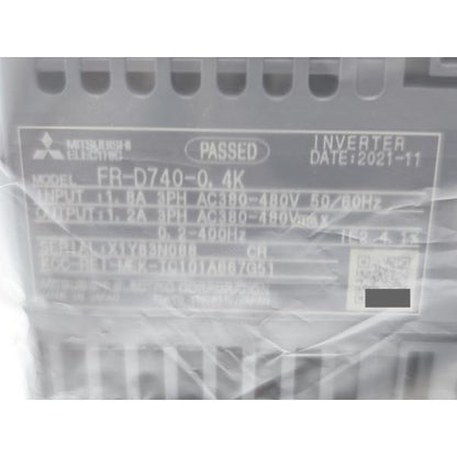 箱汚れ・いたみあり 2021年 新品 三菱 MITSUBISHI FR-D740-0.4K