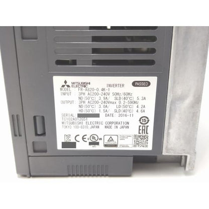 中古 三菱 インバータ FR-A820-0.4K-1 インバーター