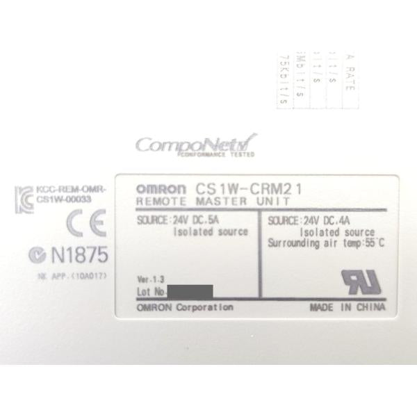 箱汚れいたみあり 箱開封済み 未使用 オムロン OMRON CS1W-CRM21 Ver.1.3