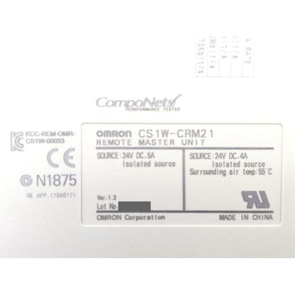 箱汚れいたみあり 箱開封済み 未使用 オムロン OMRON CS1W-CRM21 Ver.1.3