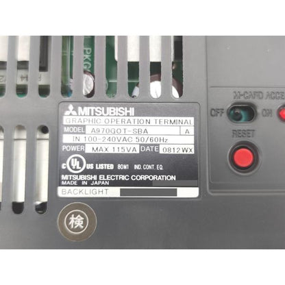 電源のみ動作確認済み 画面薄い 箱汚れあり 箱いたみあり 中古 三菱 MITSUBISHI A970GOT-SBA