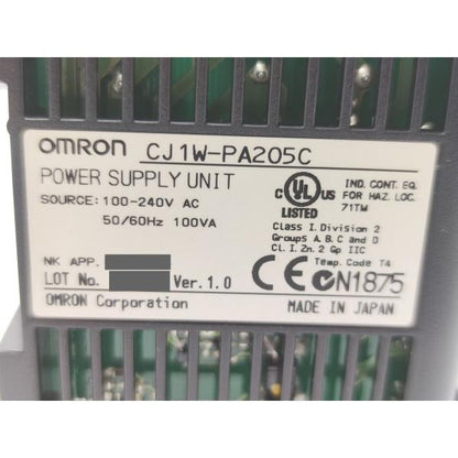 箱よごれあり 未使用 オムロン OMRON CJ1W-PA205C Ver.1.0