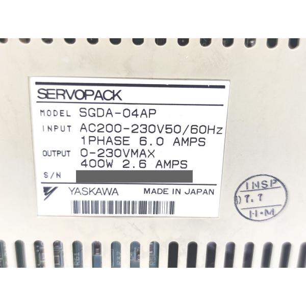 中古 安川電機 YASKAWA SGDA-04AP その1