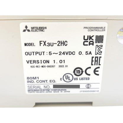 未使用 2022年製 三菱 MITSUBISHI FX3U-2HC Ver.1.01