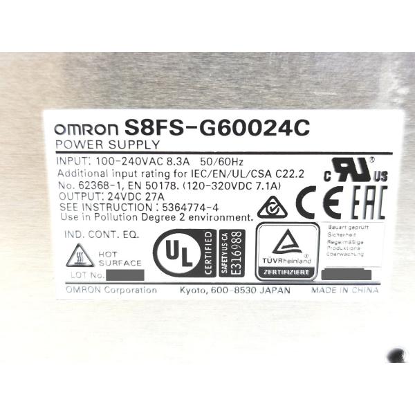 箱と本体型番違います 箱いたみあり 中古 オムロン OMRON S8FS-G60024C