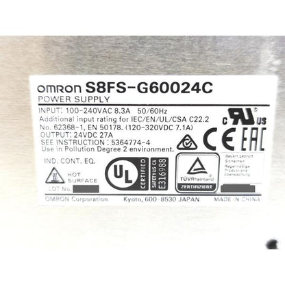 箱と本体型番違います 箱いたみあり 中古 オムロン OMRON S8FS-G60024C